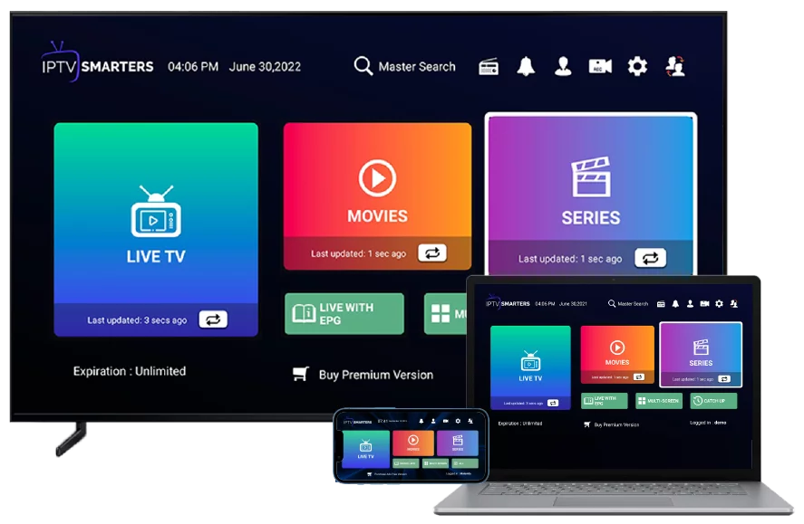 IBO Player app interface for KanadaTV IPTV